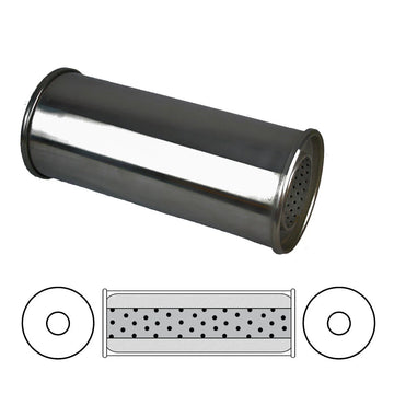 Redback Resonator 5" Round 3" Inlet 12" Long 304 Polished Stainless - Brixton 4x4 - Buy Online Now!